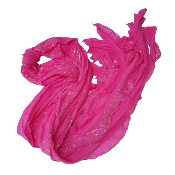 Magenta Silver Flutter Scarf Lightweight Women Accessory Mul… - Picture 2 of 5